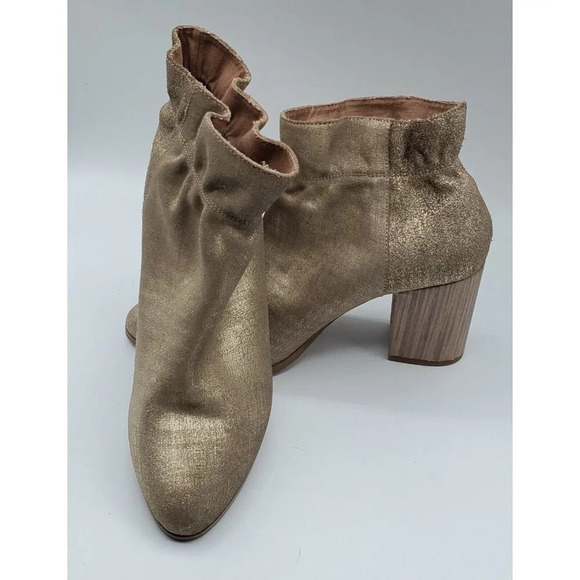 KELSI DAGGER BROOKLYN Women's Wicked Metallic Gold Fabric Fashion Boot Size 7.5 - Picture 2 of 9